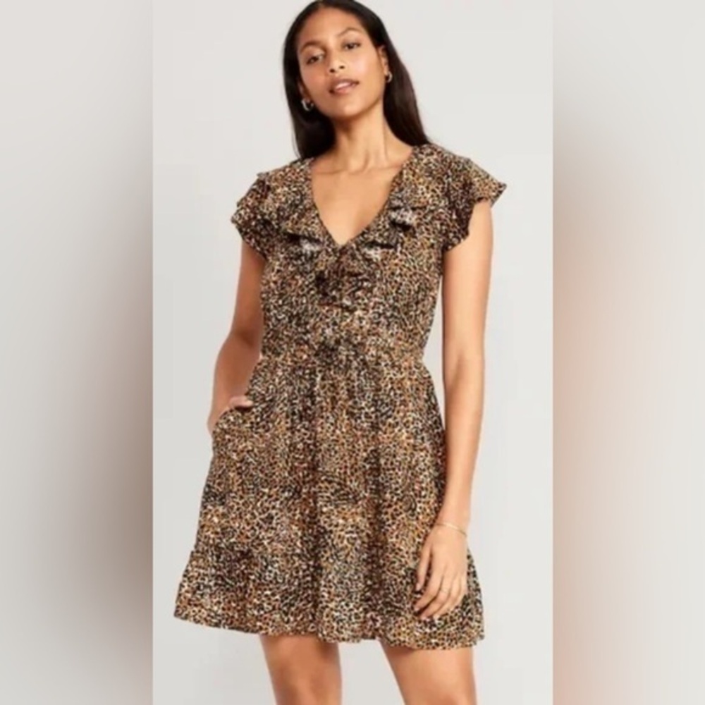Waist-Defined Ruffle-Trim Mini Dress for Women